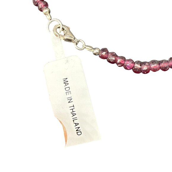 NWT Garnet Faceted Beaded Necklace Bohemian Boho Natural - Picture 6 of 6